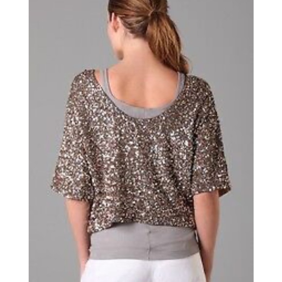 VINCE Cocktail Blouse | Gold + Gray | XS/S (NWOT) - Picture 12 of 14